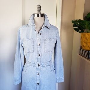 Zara Long Denim Dress Size Medium NEW!